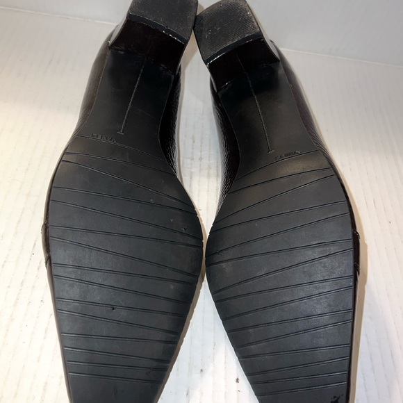 Chic Women's Brown Patent Leather Square Toe Buckle‎ Heel Pumps Size 9M - Picture 5 of 6